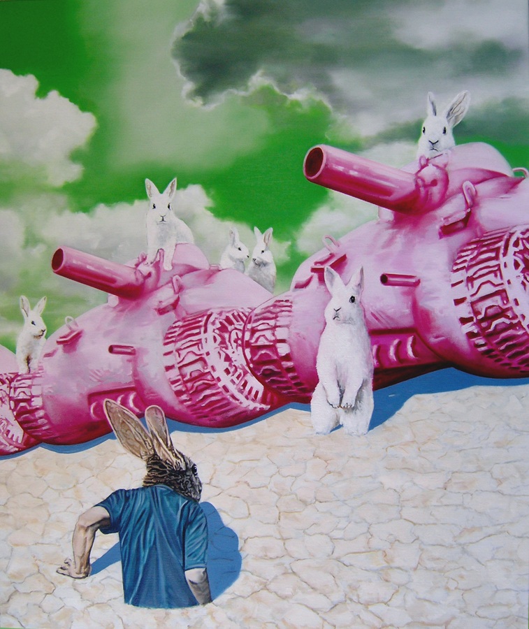Invasion, 2024, Öl auf Leinwand, 95 x 80 cm, 5.250 €