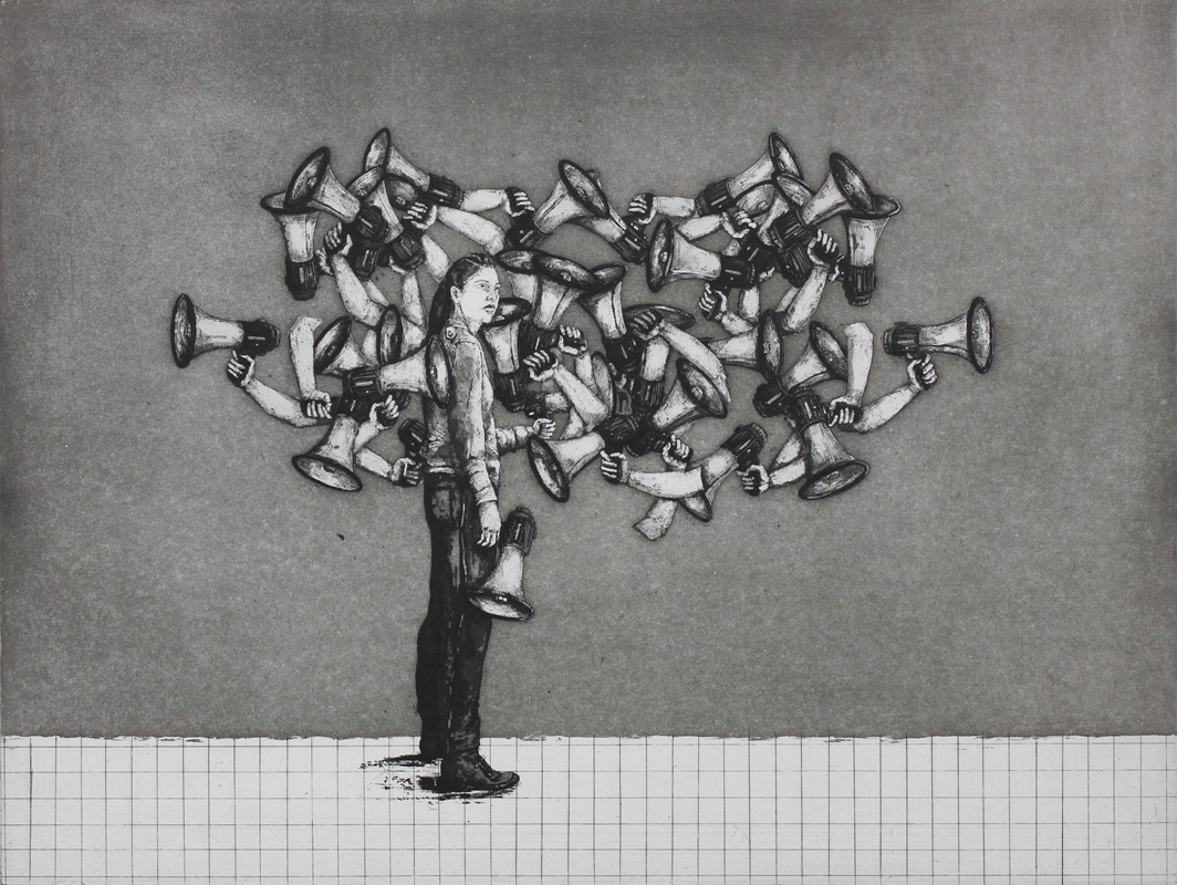 KarinBrosa_Let's get louder_24_Radierung_30x40cm
